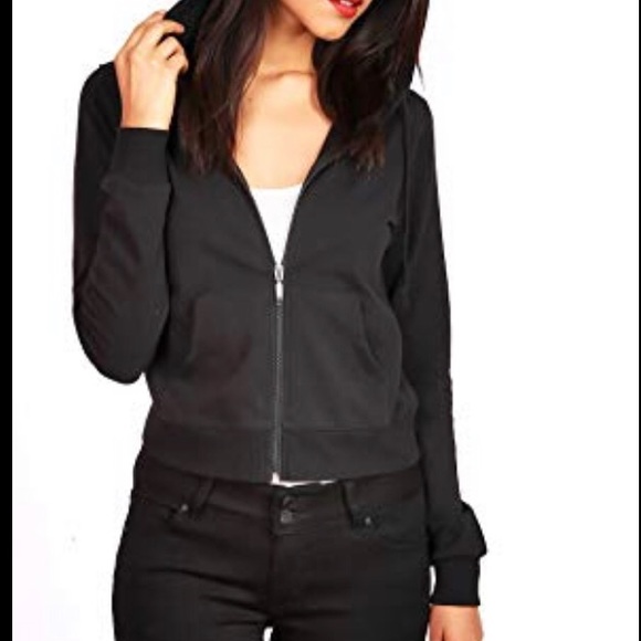 Ambiance Jackets & Blazers - Ambiance Black Zip Up Hoodie Large